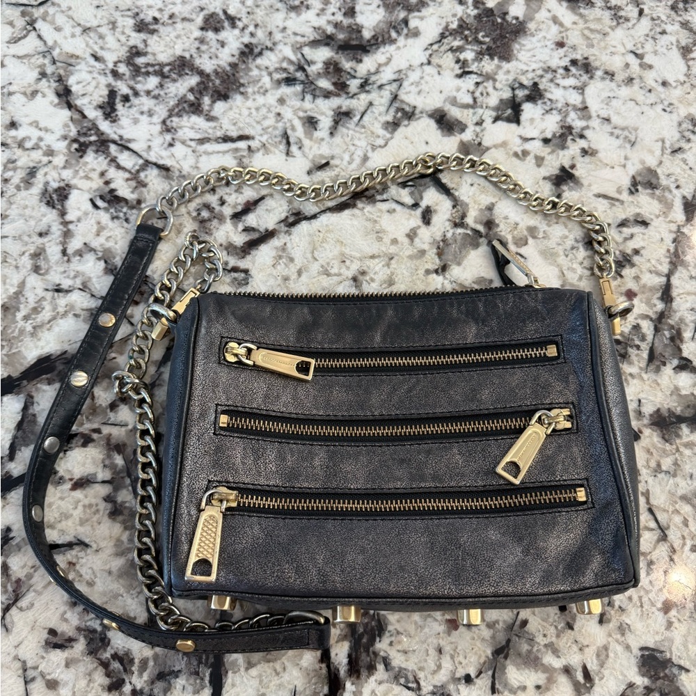 Rebecca Minkoff - Black Leather Chain Strap Bag